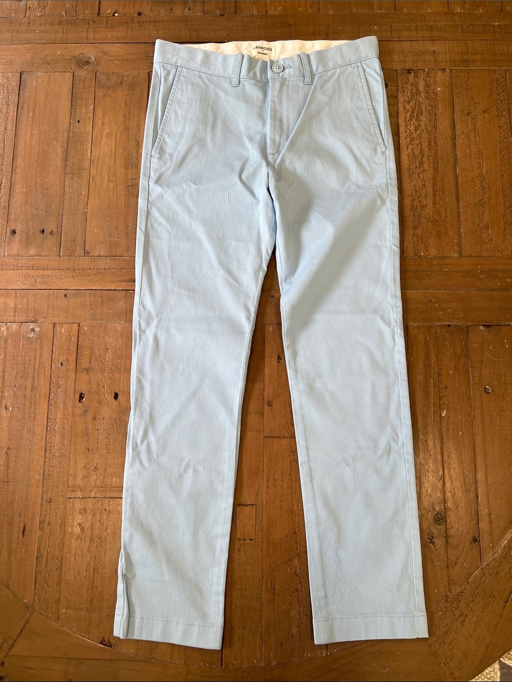 Crewcuts light blue flat front skinny chino pants 10 years nwt